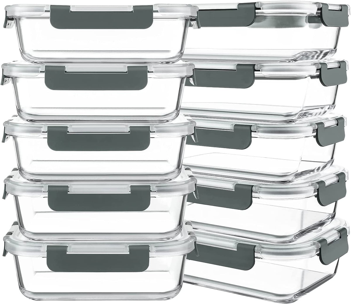 Glass Meal Prep Containers – 30oz, 10 Pack