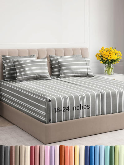 Premium 6-Piece King Sheet Set – Extra Deep Pockets, Cooling Comfort & Wrinkle-Free Softness