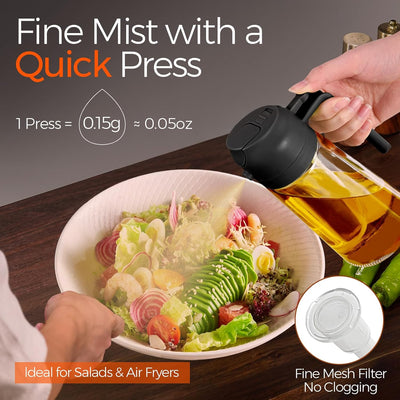16oz Glass Olive Oil Sprayer & Dispenser