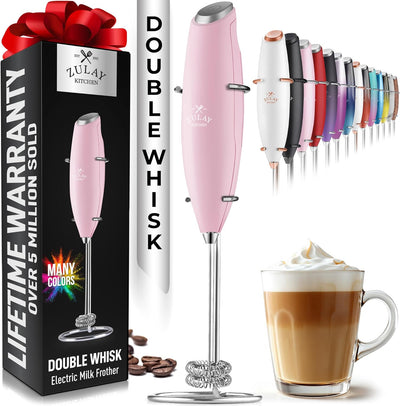 Powerful Handheld Milk Frother with Stand & Batteries