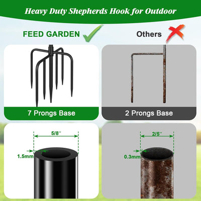 Adjustable Shepherd’s Hook with 7-Prong Base