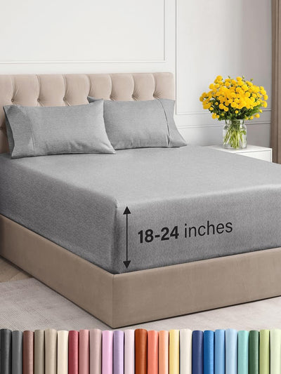 Premium 6-Piece King Sheet Set – Extra Deep Pockets, Cooling Comfort & Wrinkle-Free Softness