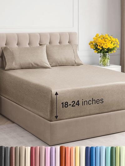 Premium 6-Piece King Sheet Set – Extra Deep Pockets, Cooling Comfort & Wrinkle-Free Softness