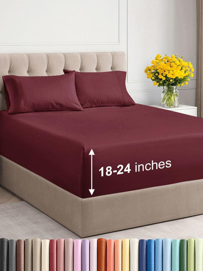 Premium 6-Piece King Sheet Set – Extra Deep Pockets, Cooling Comfort & Wrinkle-Free Softness