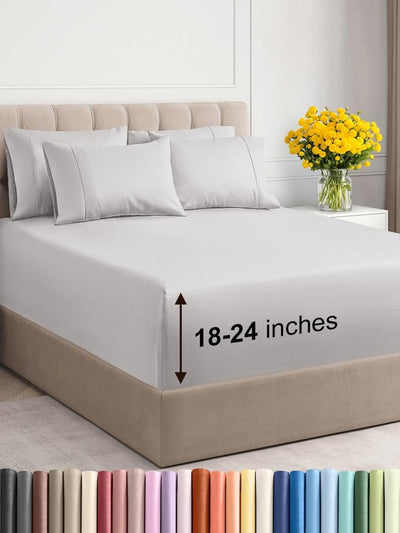 Premium 6-Piece King Sheet Set – Extra Deep Pockets, Cooling Comfort & Wrinkle-Free Softness