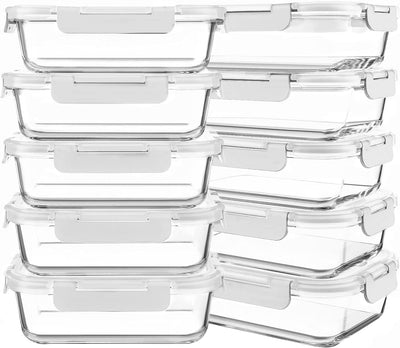 Glass Meal Prep Containers – 30oz, 10 Pack