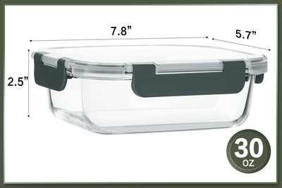 Glass Meal Prep Containers – 30oz, 10 Pack