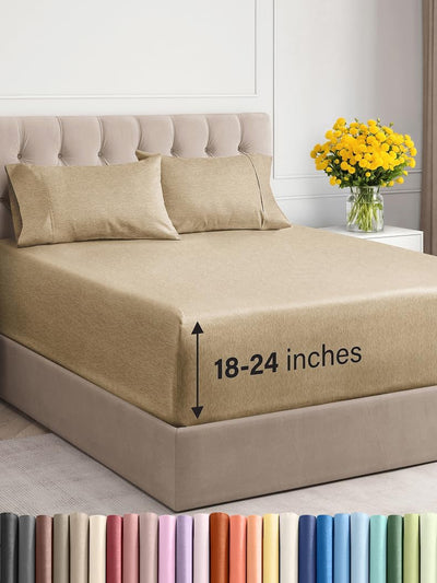 Premium 6-Piece King Sheet Set – Extra Deep Pockets, Cooling Comfort & Wrinkle-Free Softness