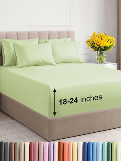 Premium 6-Piece King Sheet Set – Extra Deep Pockets, Cooling Comfort & Wrinkle-Free Softness