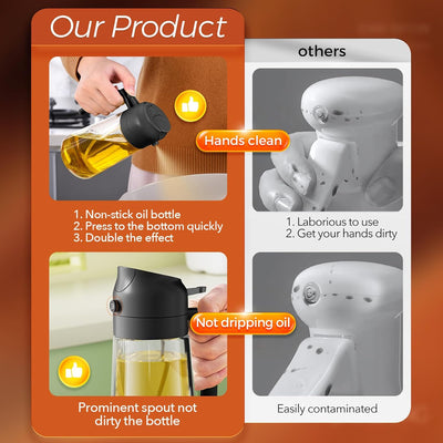 16oz Glass Olive Oil Sprayer & Dispenser