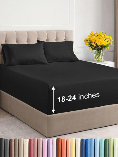 Premium 6-Piece King Sheet Set – Extra Deep Pockets, Cooling Comfort & Wrinkle-Free Softness