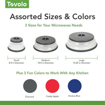 Silicone Microwave Splatter Covers – 3 Pack