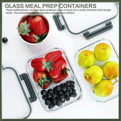 Glass Meal Prep Containers – 30oz, 10 Pack