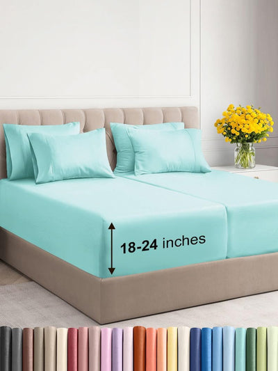 Premium 6-Piece King Sheet Set – Extra Deep Pockets, Cooling Comfort & Wrinkle-Free Softness