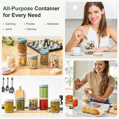 Glass Oats Containers – 16oz, 6 Pack