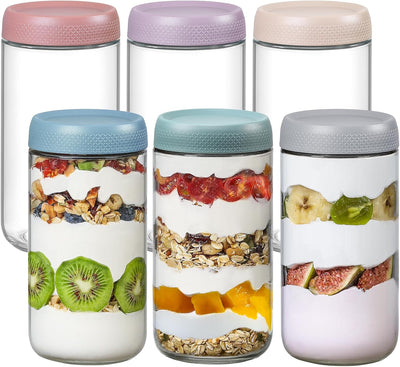 Glass Oats Containers – 16oz, 6 Pack