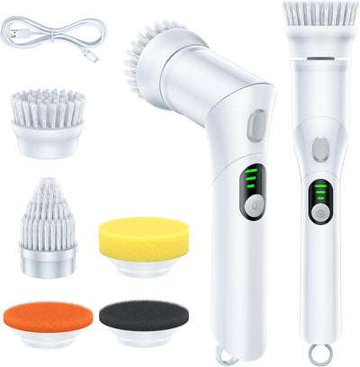 Electric Spin Scrubber with Dual Speed & 6 Heads