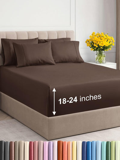 Premium 6-Piece King Sheet Set – Extra Deep Pockets, Cooling Comfort & Wrinkle-Free Softness