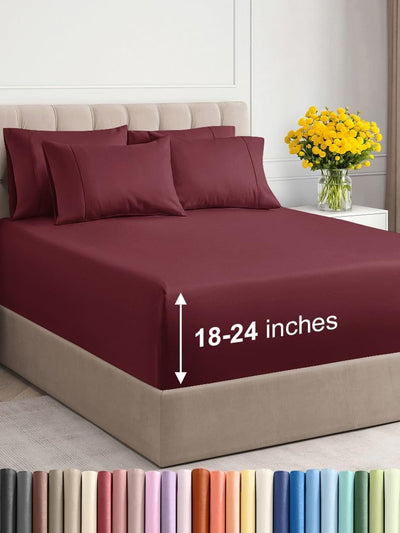 Premium 6-Piece King Sheet Set – Extra Deep Pockets, Cooling Comfort & Wrinkle-Free Softness