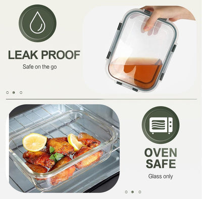 Glass Meal Prep Containers – 30oz, 10 Pack