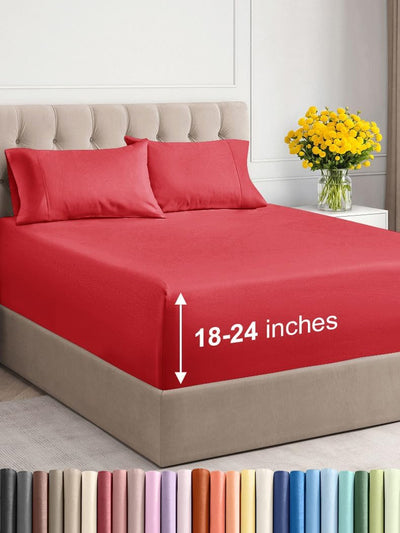 Premium 6-Piece King Sheet Set – Extra Deep Pockets, Cooling Comfort & Wrinkle-Free Softness