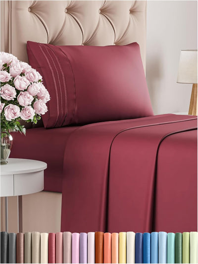Premium Full Size 4-Piece Sheet Set – Ultra-Soft, Cooling & Wrinkle-Free Bedding with Deep Pockets