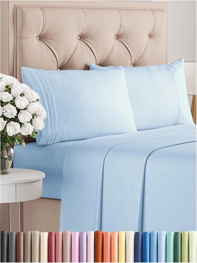Premium Full Size 4-Piece Sheet Set – Ultra-Soft, Cooling & Wrinkle-Free Bedding with Deep Pockets