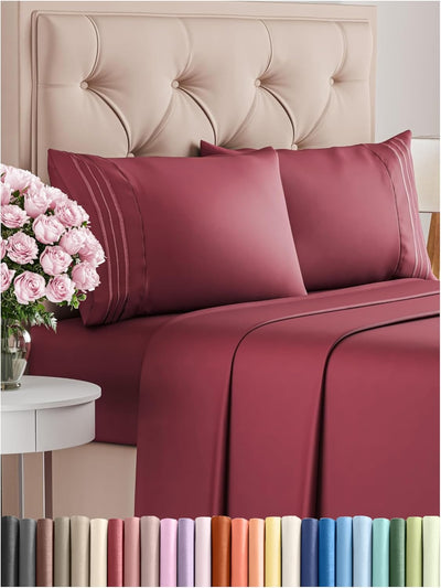Premium Full Size 4-Piece Sheet Set – Ultra-Soft, Cooling & Wrinkle-Free Bedding with Deep Pockets