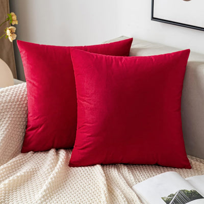 2 Premium Velvet Pillow Covers – Soft & Stylish Cushion Cases for Sofa, Bed & Car