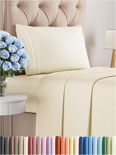 Premium Full Size 4-Piece Sheet Set – Ultra-Soft, Cooling & Wrinkle-Free Bedding with Deep Pockets