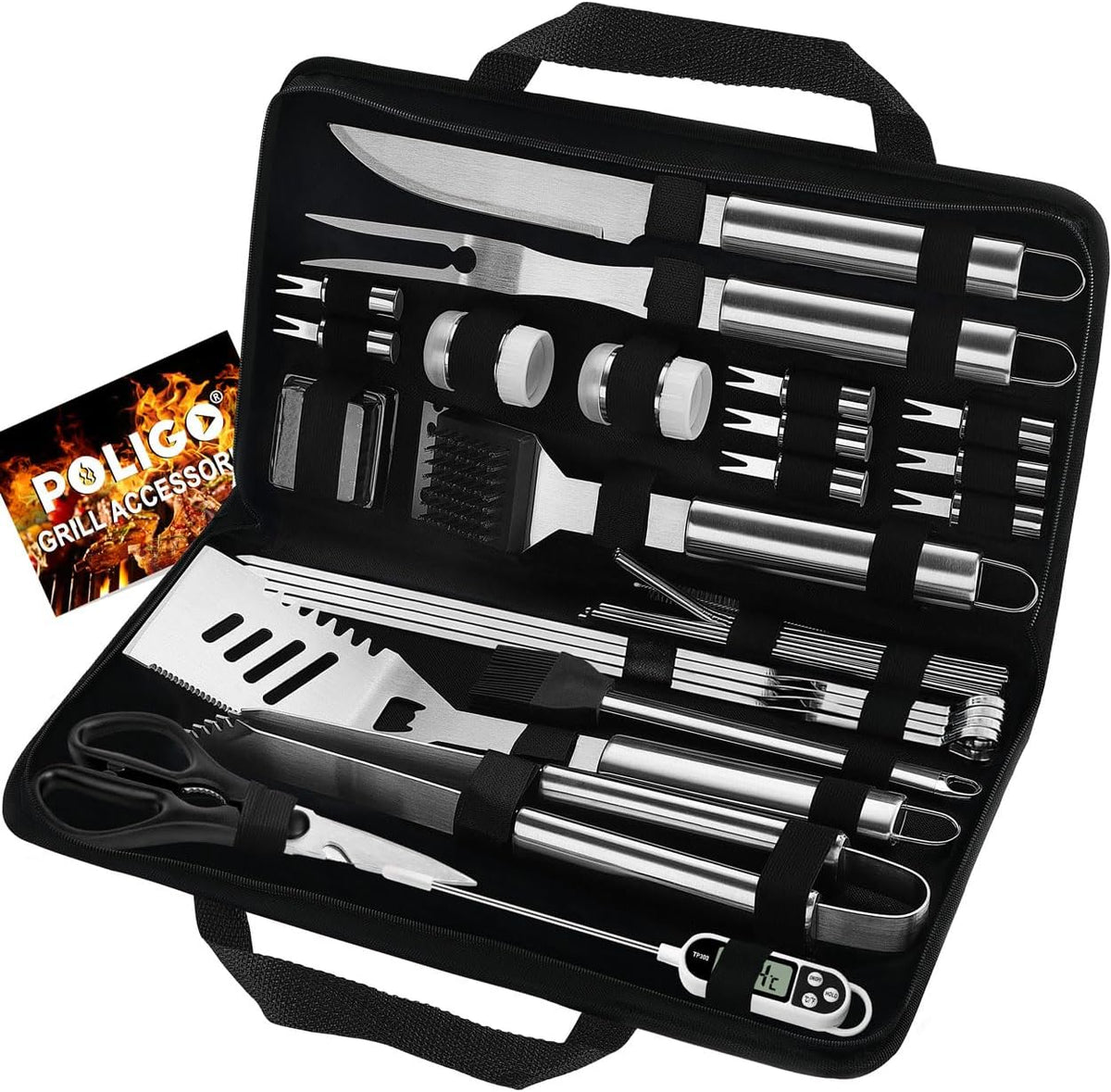 29-Piece Stainless BBQ Tool Set