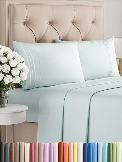 Premium Full Size 4-Piece Sheet Set – Ultra-Soft, Cooling & Wrinkle-Free Bedding with Deep Pockets