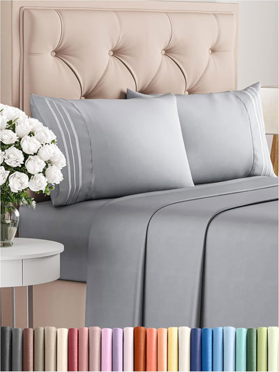 Premium Full Size 4-Piece Sheet Set – Ultra-Soft, Cooling & Wrinkle-Free Bedding with Deep Pockets