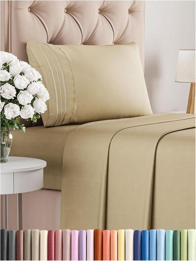 Premium Full Size 4-Piece Sheet Set – Ultra-Soft, Cooling & Wrinkle-Free Bedding with Deep Pockets