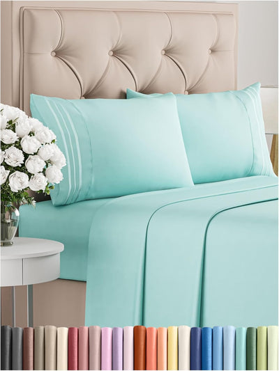 Premium Full Size 4-Piece Sheet Set – Ultra-Soft, Cooling & Wrinkle-Free Bedding with Deep Pockets