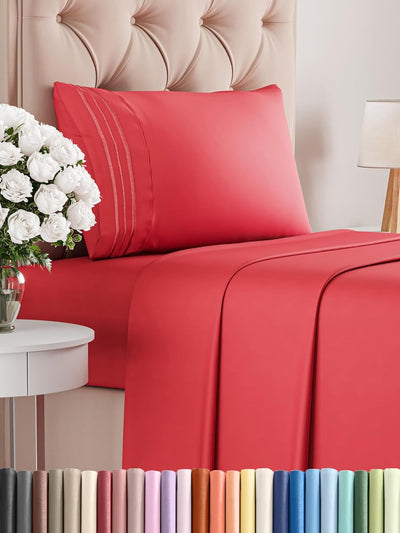 Premium Full Size 4-Piece Sheet Set – Ultra-Soft, Cooling & Wrinkle-Free Bedding with Deep Pockets