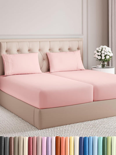 Premium Full Size 4-Piece Sheet Set – Ultra-Soft, Cooling & Wrinkle-Free Bedding with Deep Pockets