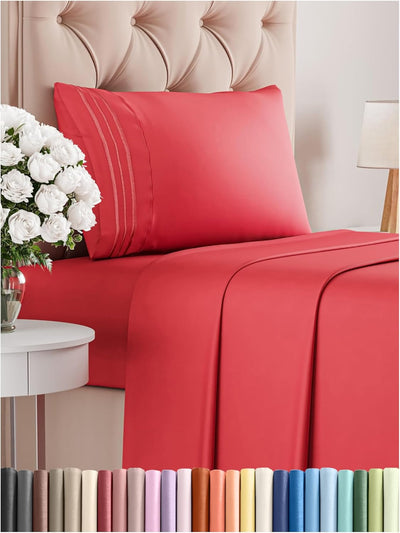 Premium Full Size 4-Piece Sheet Set – Ultra-Soft, Cooling & Wrinkle-Free Bedding with Deep Pockets