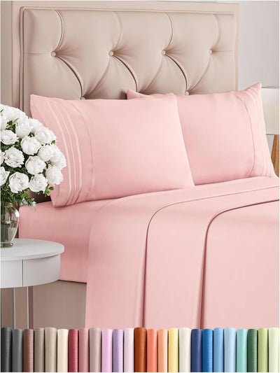 Premium Full Size 4-Piece Sheet Set – Ultra-Soft, Cooling & Wrinkle-Free Bedding with Deep Pockets