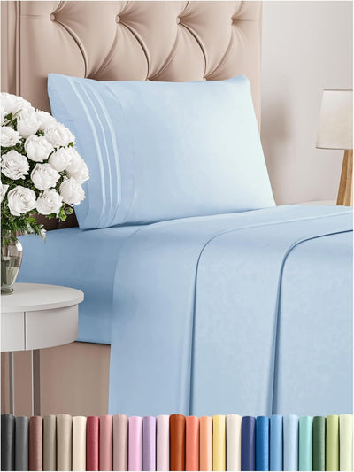 Premium Full Size 4-Piece Sheet Set – Ultra-Soft, Cooling & Wrinkle-Free Bedding with Deep Pockets