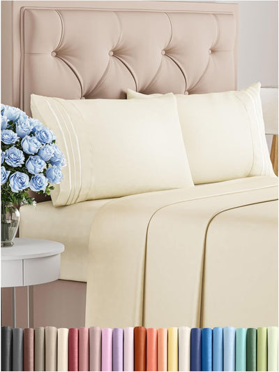 Premium Full Size 4-Piece Sheet Set – Ultra-Soft, Cooling & Wrinkle-Free Bedding with Deep Pockets