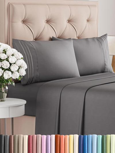 Premium Full Size 4-Piece Sheet Set – Ultra-Soft, Cooling & Wrinkle-Free Bedding with Deep Pockets