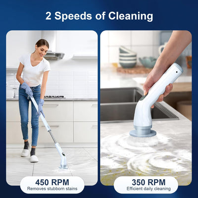 Electric Spin Scrubber with Dual Speed & 6 Heads
