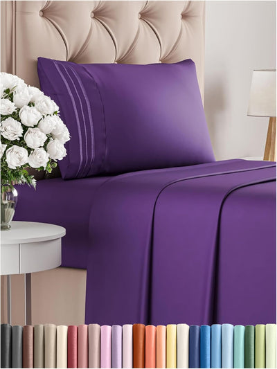 Premium Full Size 4-Piece Sheet Set – Ultra-Soft, Cooling & Wrinkle-Free Bedding with Deep Pockets