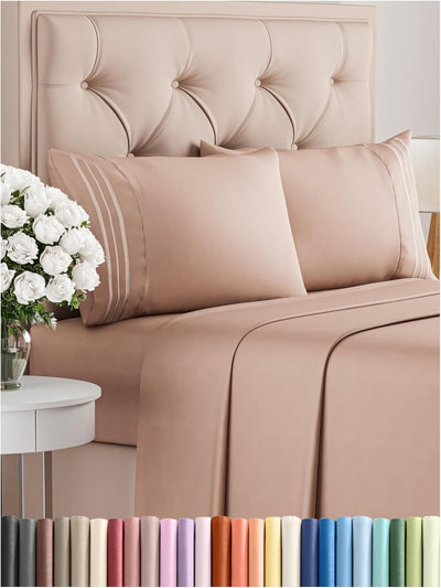 Premium Full Size 4-Piece Sheet Set – Ultra-Soft, Cooling & Wrinkle-Free Bedding with Deep Pockets