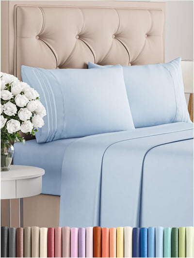 Premium Full Size 4-Piece Sheet Set – Ultra-Soft, Cooling & Wrinkle-Free Bedding with Deep Pockets