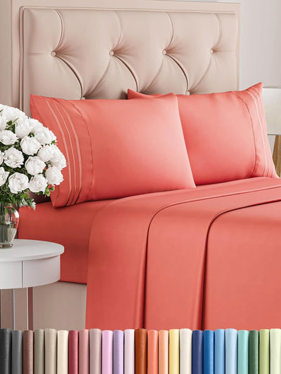 Premium Full Size 4-Piece Sheet Set – Ultra-Soft, Cooling & Wrinkle-Free Bedding with Deep Pockets