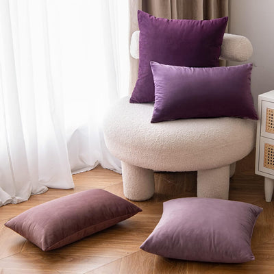 2 Premium Velvet Pillow Covers – Soft & Stylish Cushion Cases for Sofa, Bed & Car