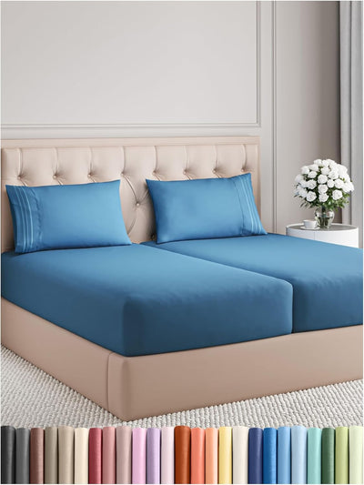 Premium Full Size 4-Piece Sheet Set – Ultra-Soft, Cooling & Wrinkle-Free Bedding with Deep Pockets