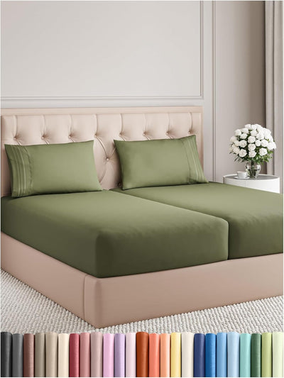 Premium Full Size 4-Piece Sheet Set – Ultra-Soft, Cooling & Wrinkle-Free Bedding with Deep Pockets